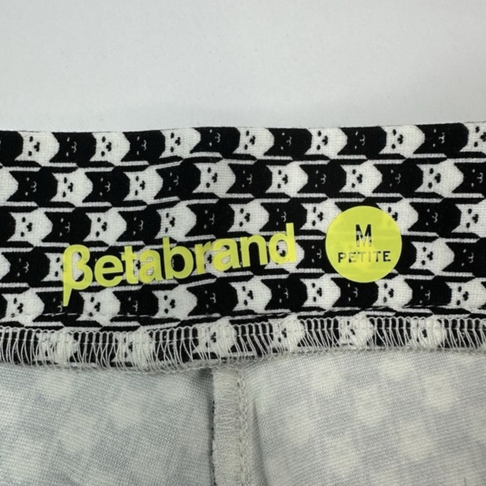 Betabrand Catstooth Skinny Leg Pencil Dress Pant Yoga Pants Black White M Petite - Picture 8 of 15